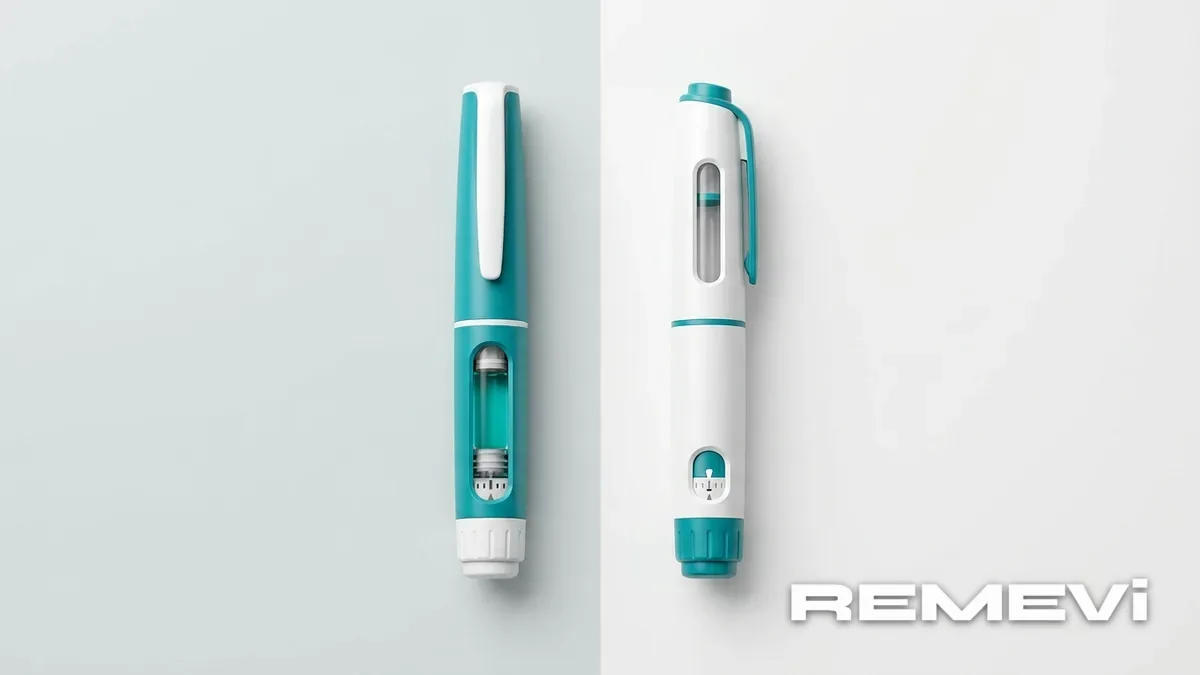 Two injection pens comparing Zepbound and Mounjaro